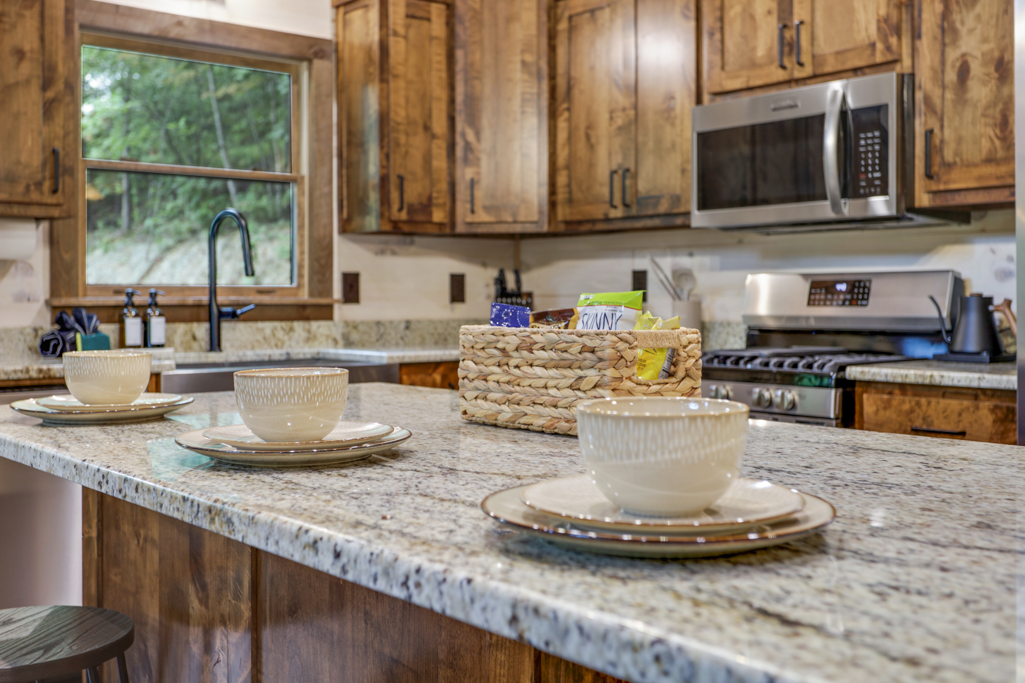 Kitchen with dining area view
